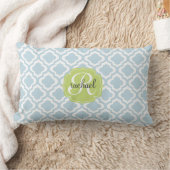 Baby Blue Moroccan Trellis Quatrefoil Gepersonalis Kussen (Deken)