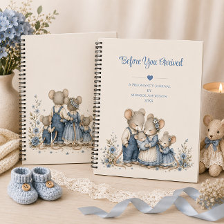 Baby Blue Muis Familie Zwangerschapsdagboek | Notitieboek