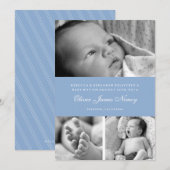 Baby Blue Multiple Photo Announement Aankondiging (Voorkant / Achterkant)