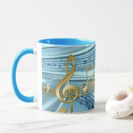 Baby Blue Muzieknoten Mok