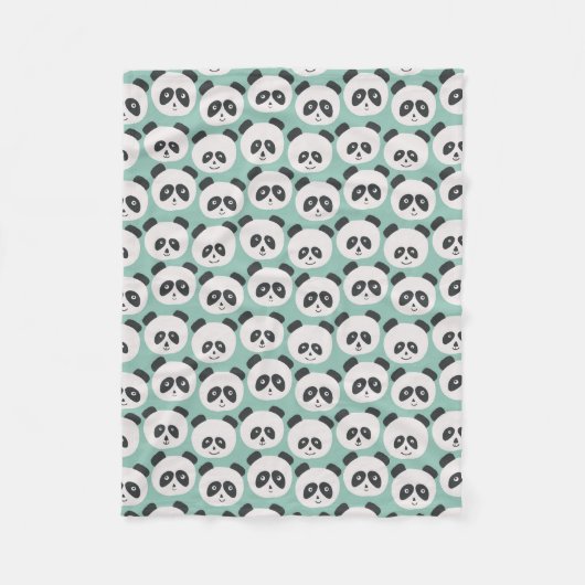 Baby Blue Panda Beer Fleece Deken (Voorkant)