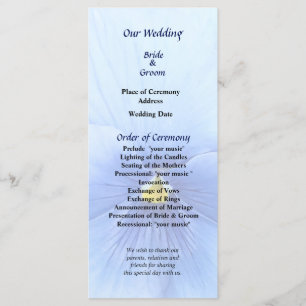 Baby Blue Pansy Programme de mariage