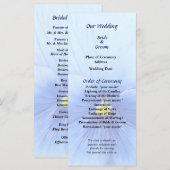 Baby Blue Pansy Wedding Programma (Voorkant / Achterkant)