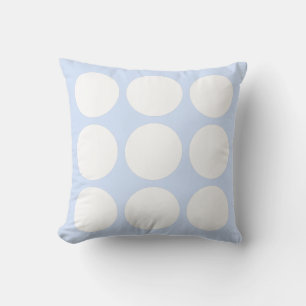 Baby Blue Pastel & Witte Abstracte Cirkel Ontwerp Kussen