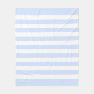 Baby Blue Pastel & Witte Lijnen Patroon Fleece Deken