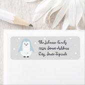 Baby Blue Penguin retour adres label (Insitu)