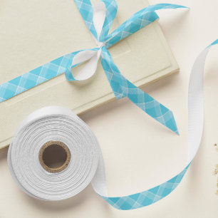 Baby Blue Plaid Satin Ribbon – Baby shower & Gift Lint