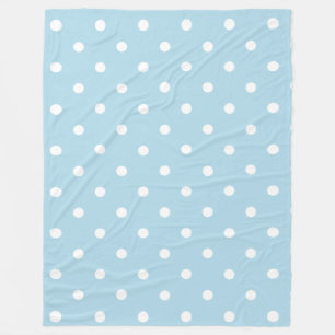 Baby Blue Polka Dots Fleece Deken
