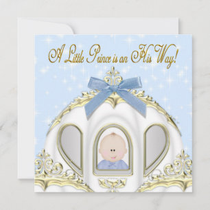Baby Blue Prince Baby Shower Kaart