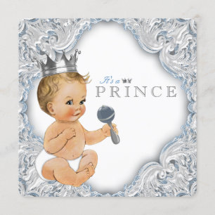 Baby Blue Prins Baby Shower Kaart