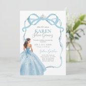 Baby Blue Quinceanera Invitation (Debout devant)