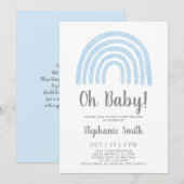 Baby Blue Rainbow Baby shower Boy Invitation (Devant / Derrière)