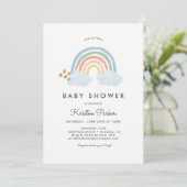 Baby Blue Rainbow Baby shower Cartes d'invitation (Debout devant)