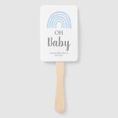 Baby Blue Rainbow baby shower Hand Fan Handwaaier (Voorkant)