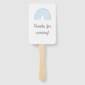 Baby Blue Rainbow baby shower Hand Fan Handwaaier (Achterkant)