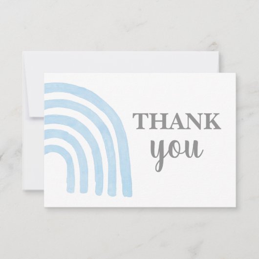 Baby Blue Rainbow Merci Carte de note (Devant)