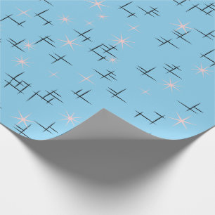 Baby Blue Retro Atomic Age Cadeaupapier