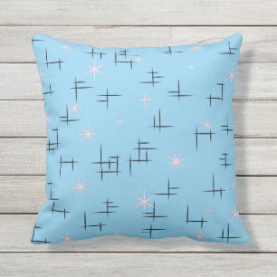 Baby Blue Retro Patroon Buitenkussen