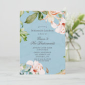 Baby Blue Rose Lily Bridesmaids Invitations de déj (Debout devant)