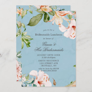 Baby Blue Rose Lily Bridesmaids Invitations de déj