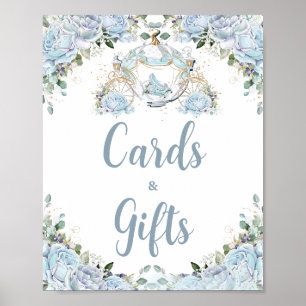 Baby Blue Roses Prinsessen Koets Kaarten en Cadeau Poster