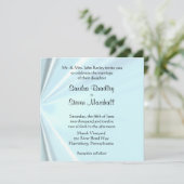 Baby Blue Satin Wedding Invitations Kaart (Staand voorkant)