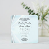 Baby Blue Satin Wedding Invitations Kaart (Staand voorkant)