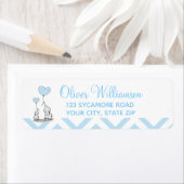 Baby Blue Schattigee olifanten gepersonaliseerd Etiket (Insitu)