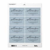 Baby Blue Script Family Retouradres Etiket (Full Sheet)