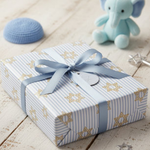 Baby Blue Shalom Zachor Joods Cadeaupapier