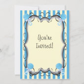 Baby Blue Shower Victorian Tea Party Invitation (Dos)