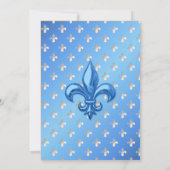 Baby Blue & Silver Fleur de Lis Etnic Prince Kaart (Achterkant)