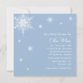 Baby Blue Snowflakes Shower Invitation Kaart (Voorkant)