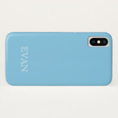 BABY BLUE Solid Arrière - plan iPhone X Coque (Dos (Horizontal))