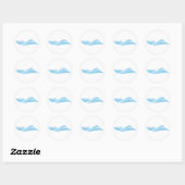 Baby Blue Speed Boat Ronde Sticker (Vel)