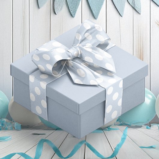 Baby Blue Spot Pattern Satin Ribbon Lint