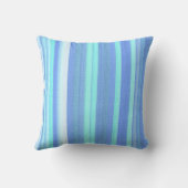 Baby Blue Striped Burlap Print Patroon Kussen (Achterkant)