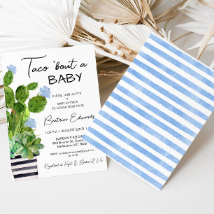 Baby Blue Taco 'Over een Baby Cactus Baby shower Kaart