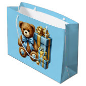 Baby Blue Teddy Bear Groot Cadeauzakje (Achterkant Gekanteld)