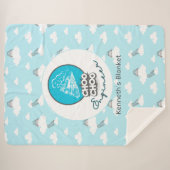 Baby Blue Train Choo Choo Engineer Sherpa Deken (Voorkant (horizontaal))