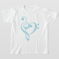 Baby Blue Treble Clef & Bass Clef Heart