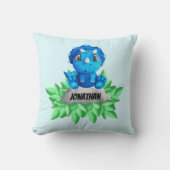 Baby Blue Triceratops Dinosaur Kussen (Voorkant)