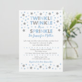 Baby Blue Twinkle Star Baby Sprinkle Kaart (Staand voorkant)