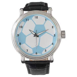 Baby Blue Voetbal Horloge