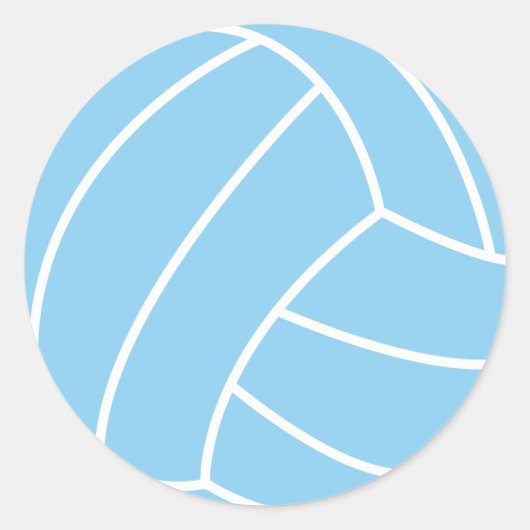 Baby Blue Volleyball Ronde Sticker (Voorkant)