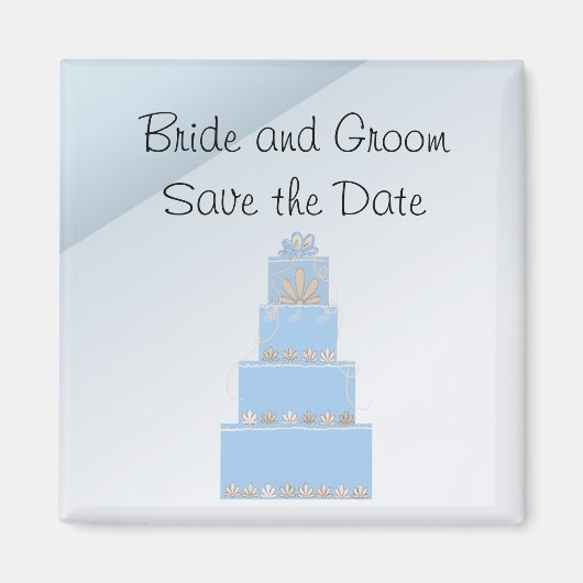 Baby Blue Wedding Cake Magneet (Voorkant)