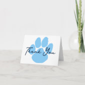 Baby Blue & White Paw Afstuderen vouwen Bedankkaart (Voorkant)