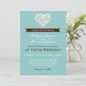 Baby Blue White Small Hearts Weddenschap Kaart (Staand voorkant)