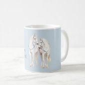 Baby Blue Witte Paarden Koffiemok (Voorkant rechts)