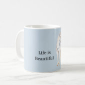 Baby Blue Witte Paarden Koffiemok (Voorkant links)
